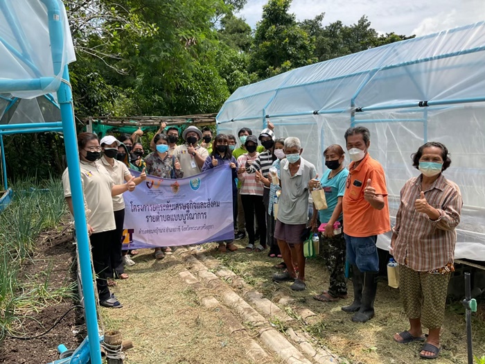 อบรมเชิงปฏิบัติการ การถ่ายทอดองค์ความรู้การทำโรงเรือนปลูกผักระดับครัวเรือน